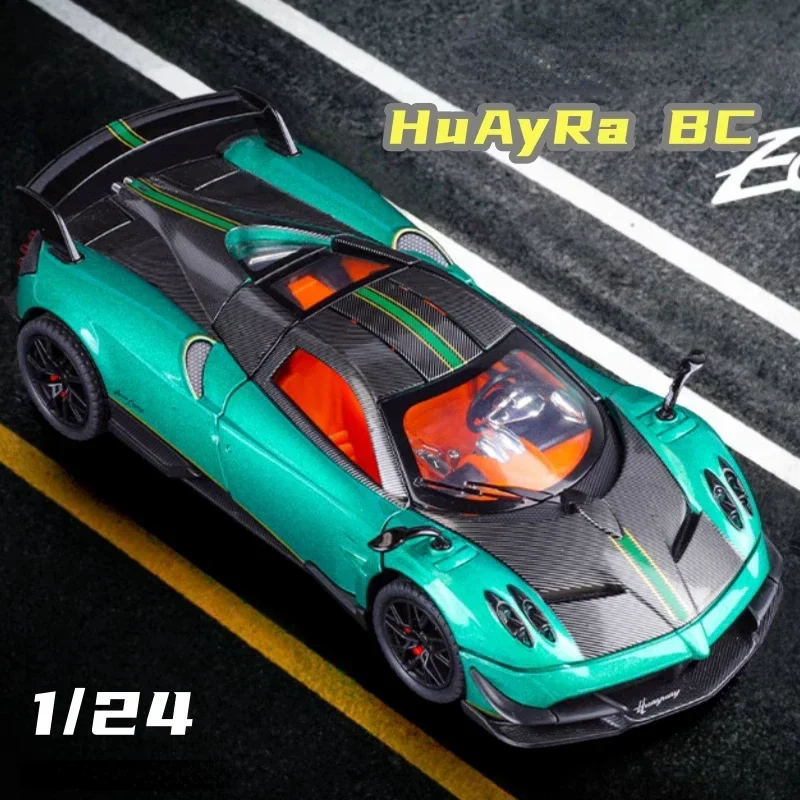 1:24 Pagani Huayra BC Alloy Sports Model Diecast Metal Racing Car Model Simulation Sound Light Collection Kids Toy Gift
