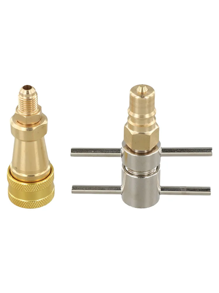 14 Inch Refrigerator Quick Coupling with Brass Washer for 1/4 Inch Copper Tube Vacuum Connector for Snow Cleaning Pipeline
