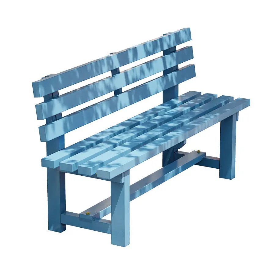 Antiseptic wood outdoor solid wood strip stool with backrest Leisure park bench Outdoor courtyard Waterproof sun protect