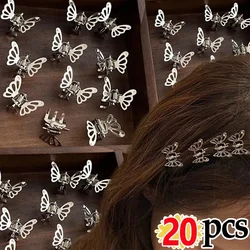 Horquilla de mariposa ahuecada de Metal para niñas y niños, Mini garra de pelo coreana, accesorios de moda para estudiantes, Y2K, 1/20 piezas