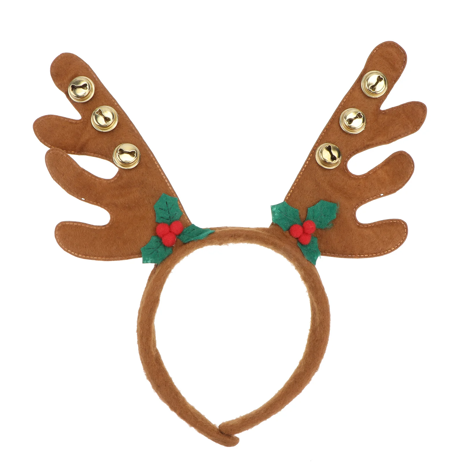 

Reindeer Antlers Headband Brown Christmas Party Costume Accessory Reindeer Headband with Bells Non-Fading Durable Material