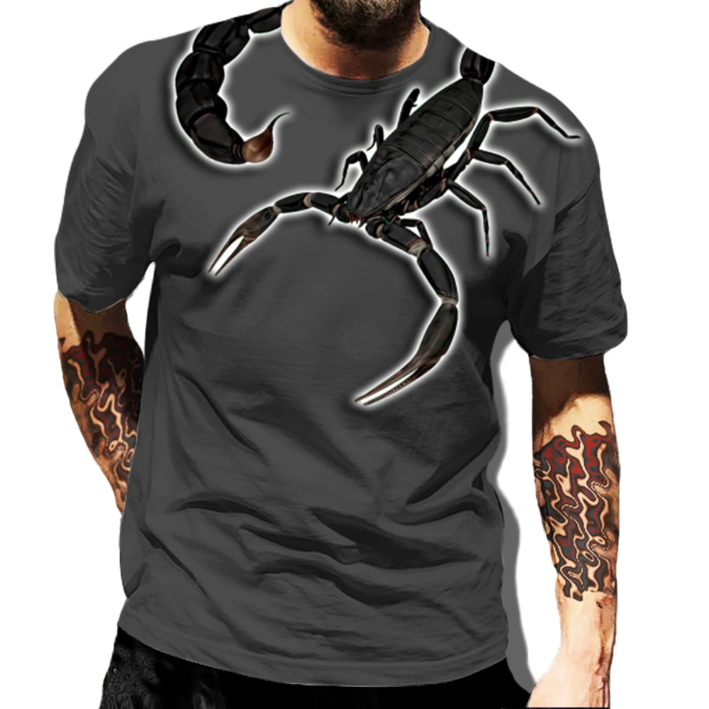 

Men's Animal Scorpion 3D Printed T-Shirt Street Fashion Short Sleeve Summer Quick Dry Casual Oversized Trendy Cool T-Shirt