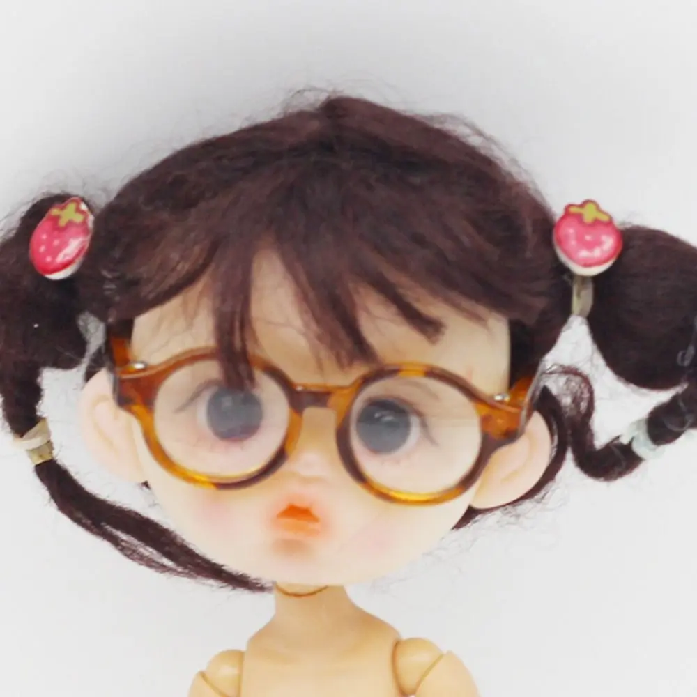 Multi-color Doll Mini Glasses 4.5 cm/1.77 in Plastic Personalized Miniature Doll Eyeglasses Round Frame Glasses Doll Ornament