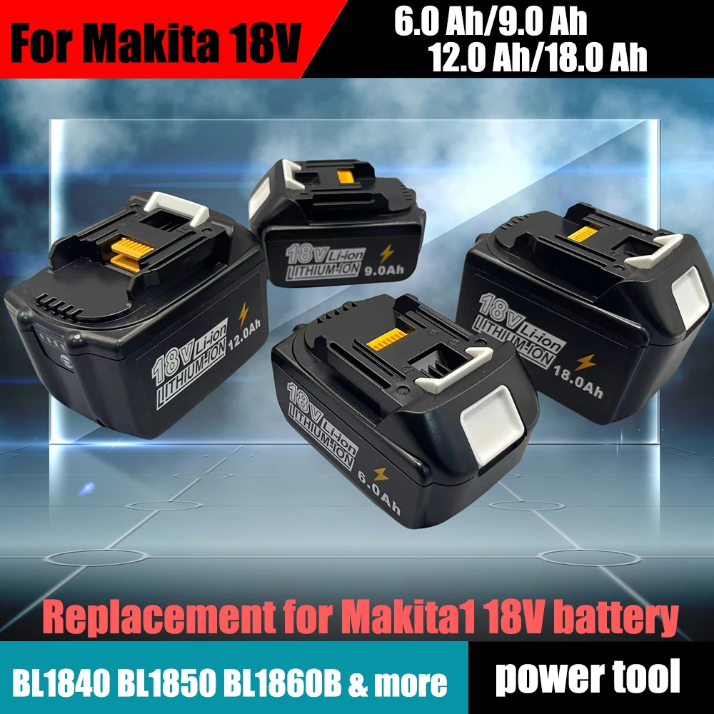 لماكيتا بطارية 18 فولت 9Ah/18Ah ليثيوم أيون استبدال BL1860B BL1860 BL1850 BL1830 DHP482RFX9 BL1815 LXT400 للتدريبات اللاسلكية #4