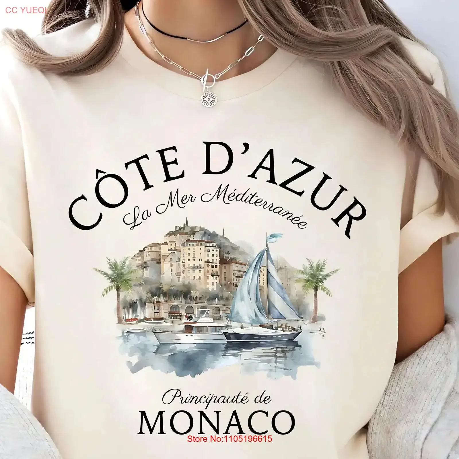 Monaco T-Shirt Côte d'Azur Französische Riviera Souvenir Mittelmeer Principauté de Europe Urlaub Vintage Washed Soft