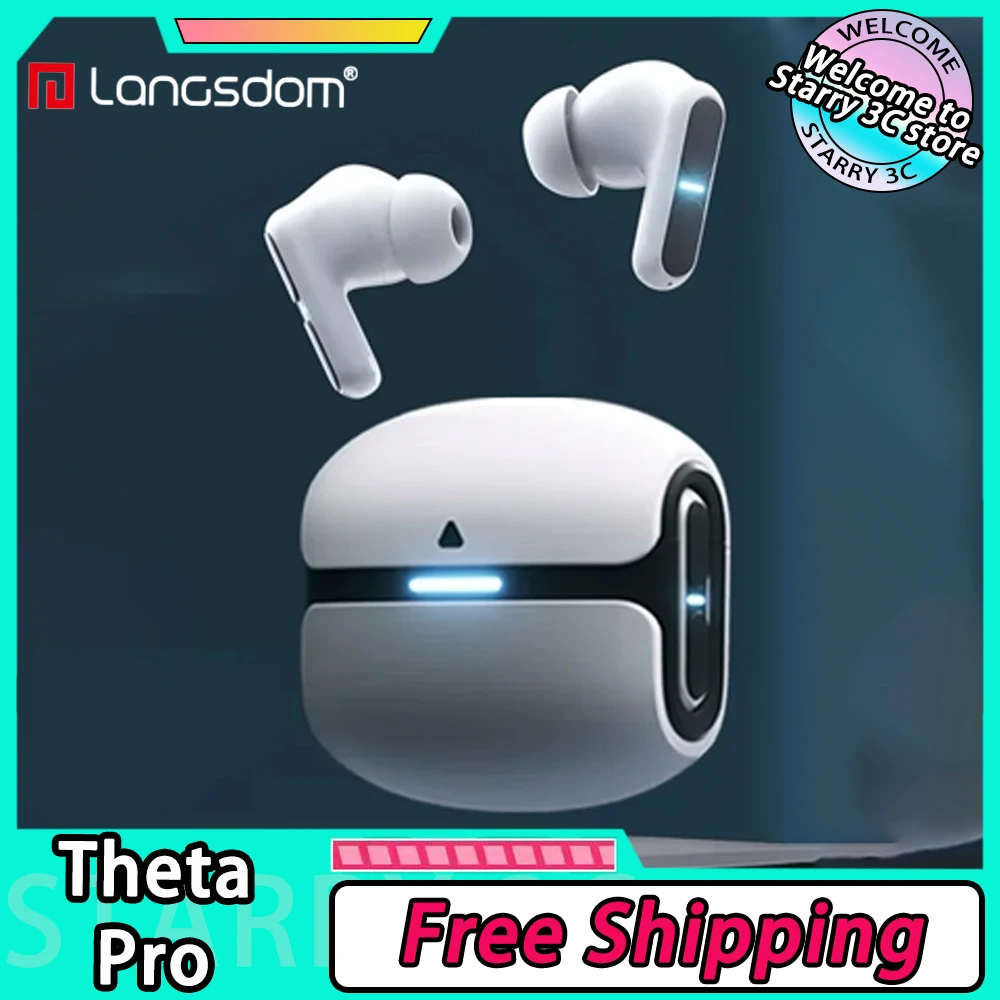 Langsdom Theta Pro Bluetooth Earphone Noise Reduction Bluetooth5.3 Low Delay Long Battery Life Wireless Gaming Earphones Office