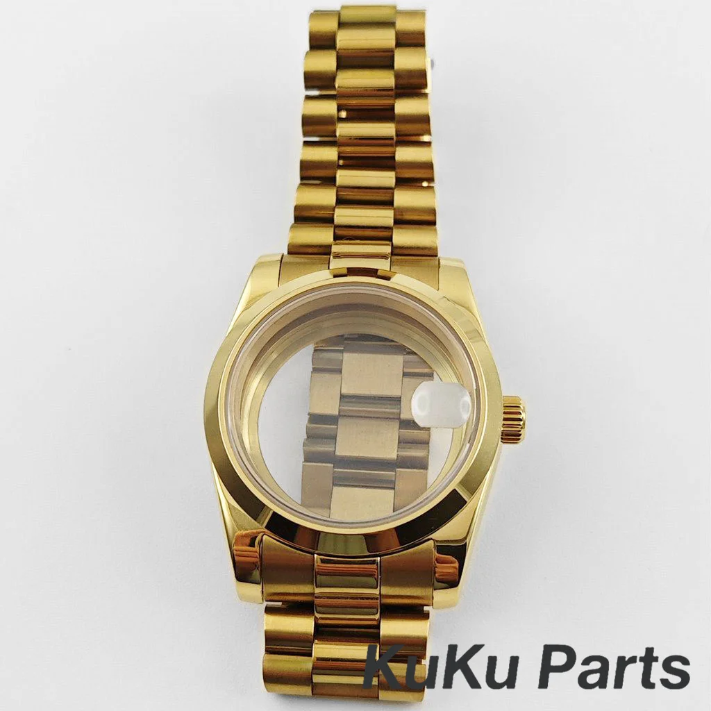 الذهب الرئاسية سوار NH35 36 مللي متر/40 مللي متر الياقوت ساعة كريستال الحال بالنسبة NH34 NH35 NH36 NH38 NH70 NH72 PT5000 ETA2824 حركة