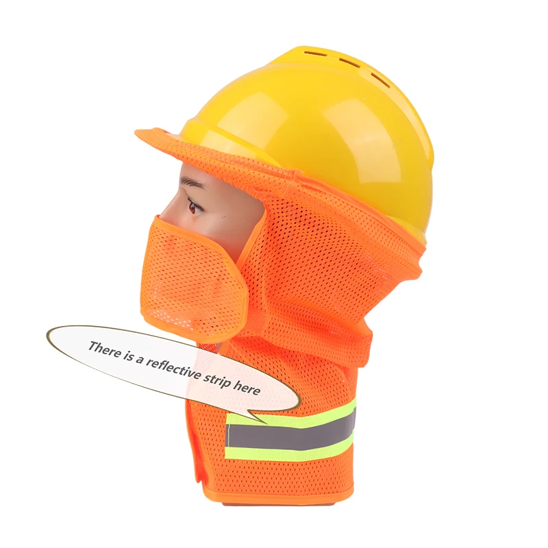 Summer Sun Shade Safety Hard Hat Face Neck Shield Helmet Reflective Stripe Hard Hat Sun Hat Visor For Outdoor Work Supplies