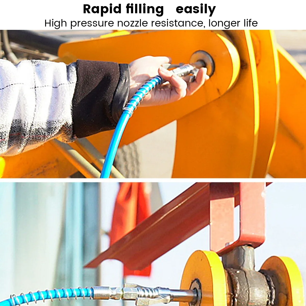 10000PSI Grease Gun Coupler NPTI/8 Oil Pump Quick Release Grease Nozzle Injector Lubricating Oil Grease Gun Car Auto Repair Tool