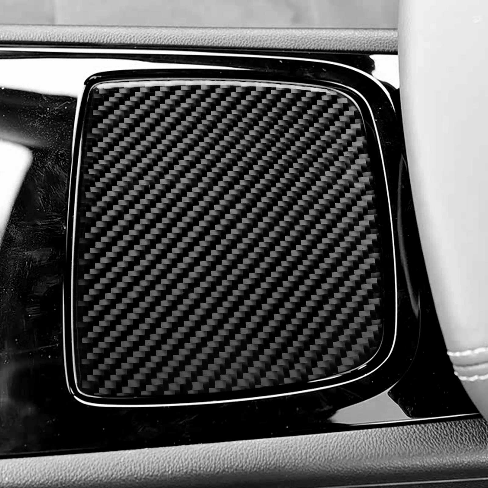 ل بويك ريجال 2017-2020 ألياف الكربون التحكم المركزي والعتاد التحول صندوق تخزين غطاء لوحة اكسسوارات السيارات الداخلية ملصق #3