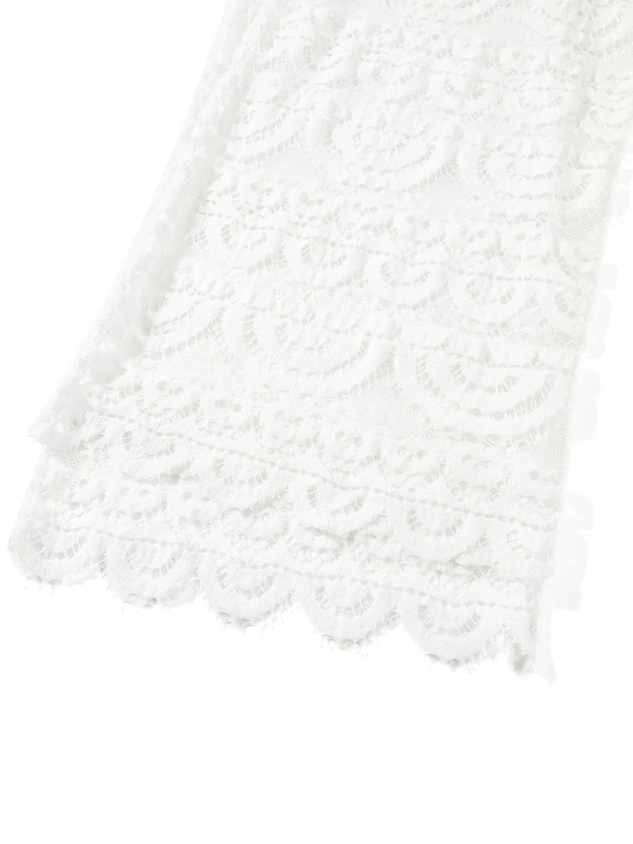 بنطال شاطئ نسائي بوهو شيك بطبعة زهور واسع الساق مع حزام خصر مطاطي وتفاصيل دانتيل شفافة لملابس الصيف غير الرسمية