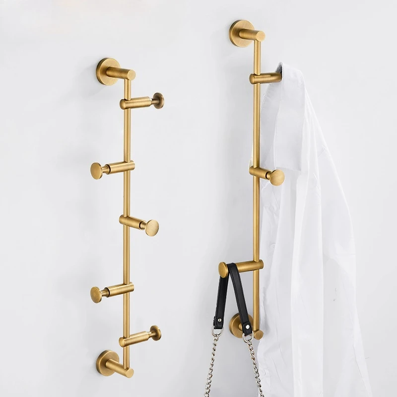 Luxury Brass Wall-Mounted Coat Rack Creative Entryway Coat Hooks Modern Vintage Garment Hanger