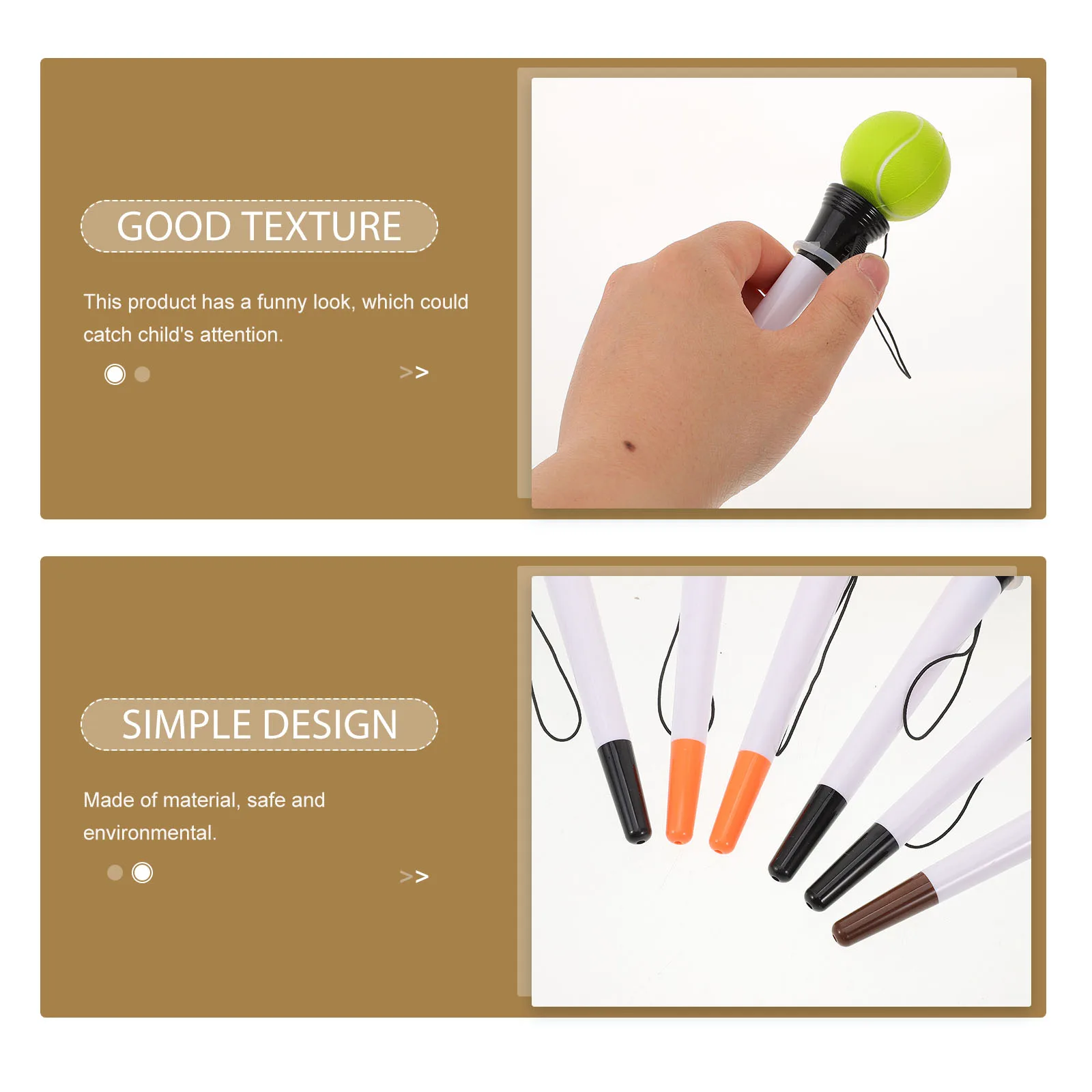 

6Pcs Bouncing Ball Pen Chic Stylish Design Safe Environmental Material Smooth Writing Novelty Pen for Students Friends