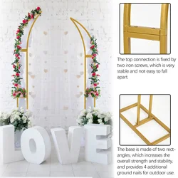 2pcs Curved Wedding Arch Backdrop Stand Balloon Arch for Ceremony Birthday Party Bride Baby Shower 5.9ft,6.9ft Half Moon Stand