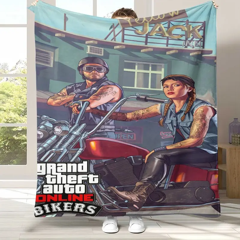 Vintage Game G-GTA San Andreas Soft Flannel Throw Blanket,Cozy Warm Blanket for Bed,Sofa,Living Room,Picnic,Camping,Home Decor