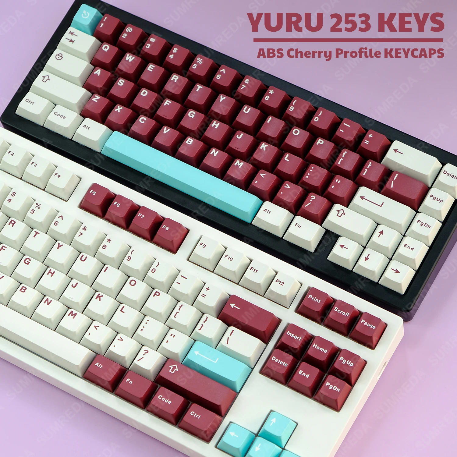 

GMK Yuru Arctic Theme Keycaps 253Keys ABS Double Shot Key Caps Cherry Profile Keycaps For For Sugar65 Hi75 Hi8 Record Alice