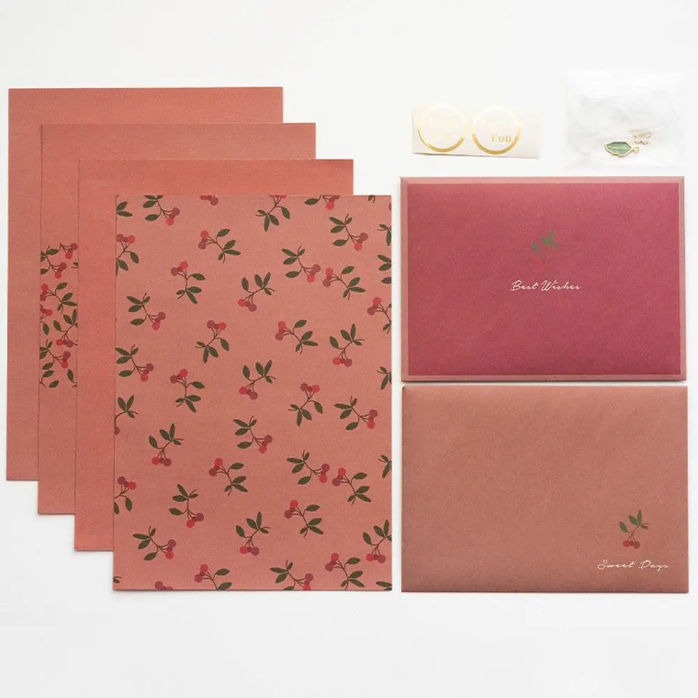 

Gift Card Flowers Floral Envelopes DIY Postcard with Stickers Letter Pads Greeting Kawaii Letter Writing Paper Wedding Party