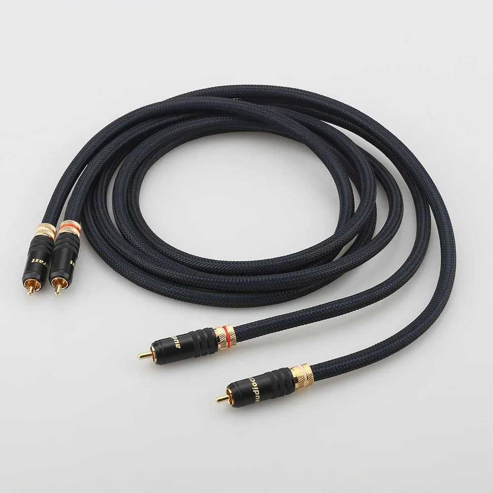 Audiocrast A10 5N OFC pure copper silver plated RCA interconnet cable Gold plated RCA jack connector