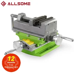 ALLSOME 3 Inch Cross Slide Vise Vice table Compound table Worktable Bench Alunimun Alloy Body For Milling drilling HT2878