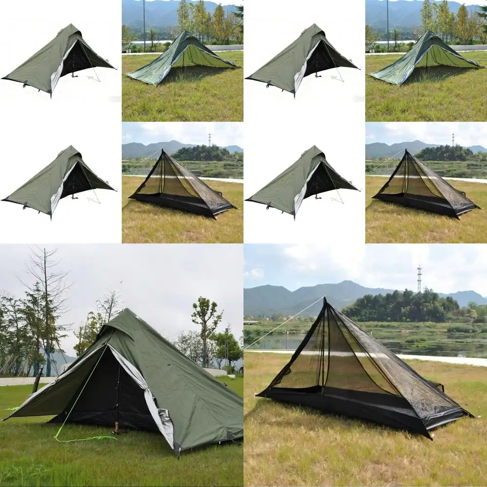 

Ultralight Double Layer Pyramid Shelter with Hiking Pole Support for Backpacking, Hiking, Cycling, and Outdoor Picnics