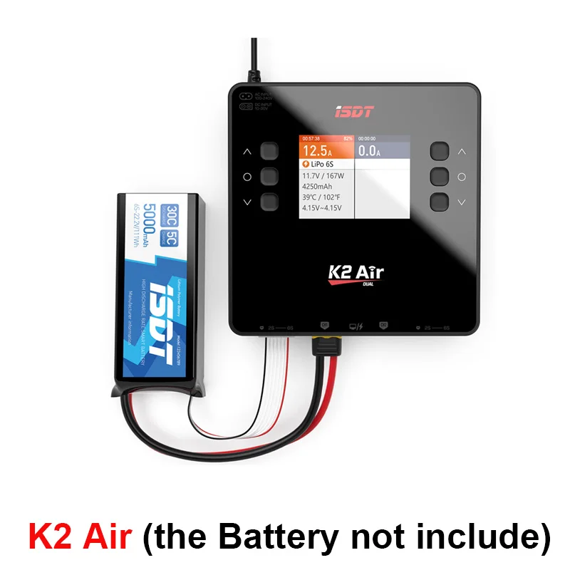 ISDT K2 エア AC 200 ワット DC 500Wx2 20A デュアルチャンネル