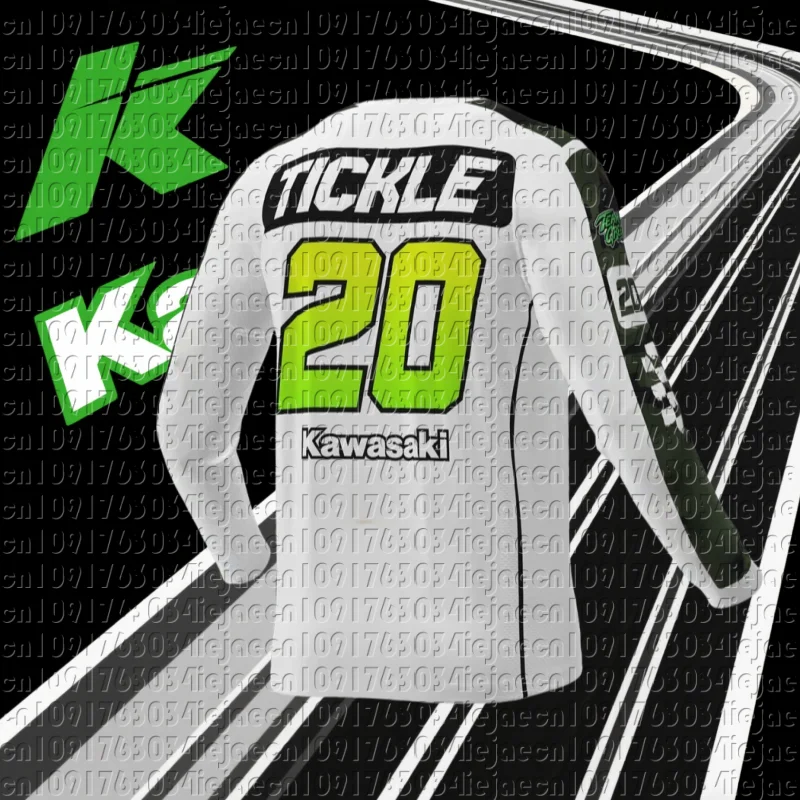 

2026 Latest Kawasaki Off Road Motorcycle Long Sleeve Top Quick Dry Breathable Clothing for Mountain Bike and Downhill Racing