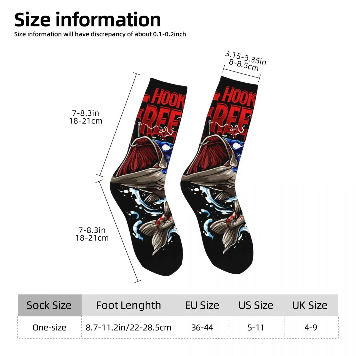 Fish Fishing Men Women Socks Windproof Novelty Spring Summer Autumn Winter Stockings