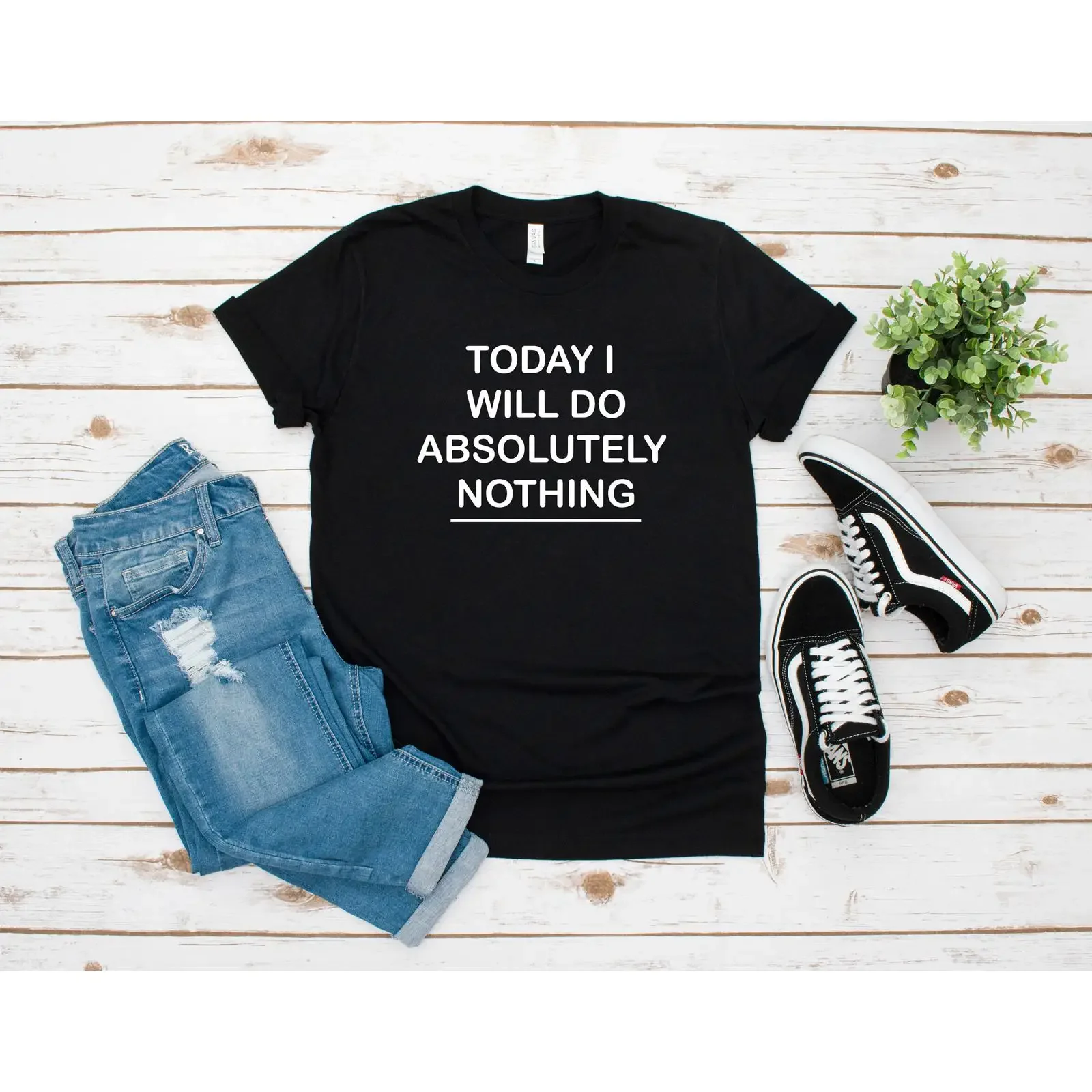 Today I Will Do Absolutely Nothing Funny T Shirt vintage Washed Comfortable Versatile Stretched Breathable Soft fashion Stylish