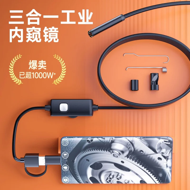 Type-C Industrial Endoscope Direct Connect Android Phone Camera for Auto Repair Pipeline Inspection