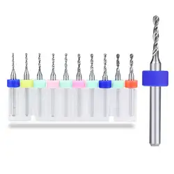 10pcs Mini PCB Drill Bit Set 0.1-3mm Carbide Micro Print Circuit Board CNC Drill Bit Hole Drilling Tools Drill Bit For PCB Board