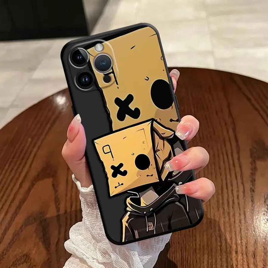 حافظة لهاتف آيفون 17Air SE 7 8 17 16 Pro Max 14 13 Mini 11 15 Plus X XS XR 12 نمط رجل ورق كرتوني