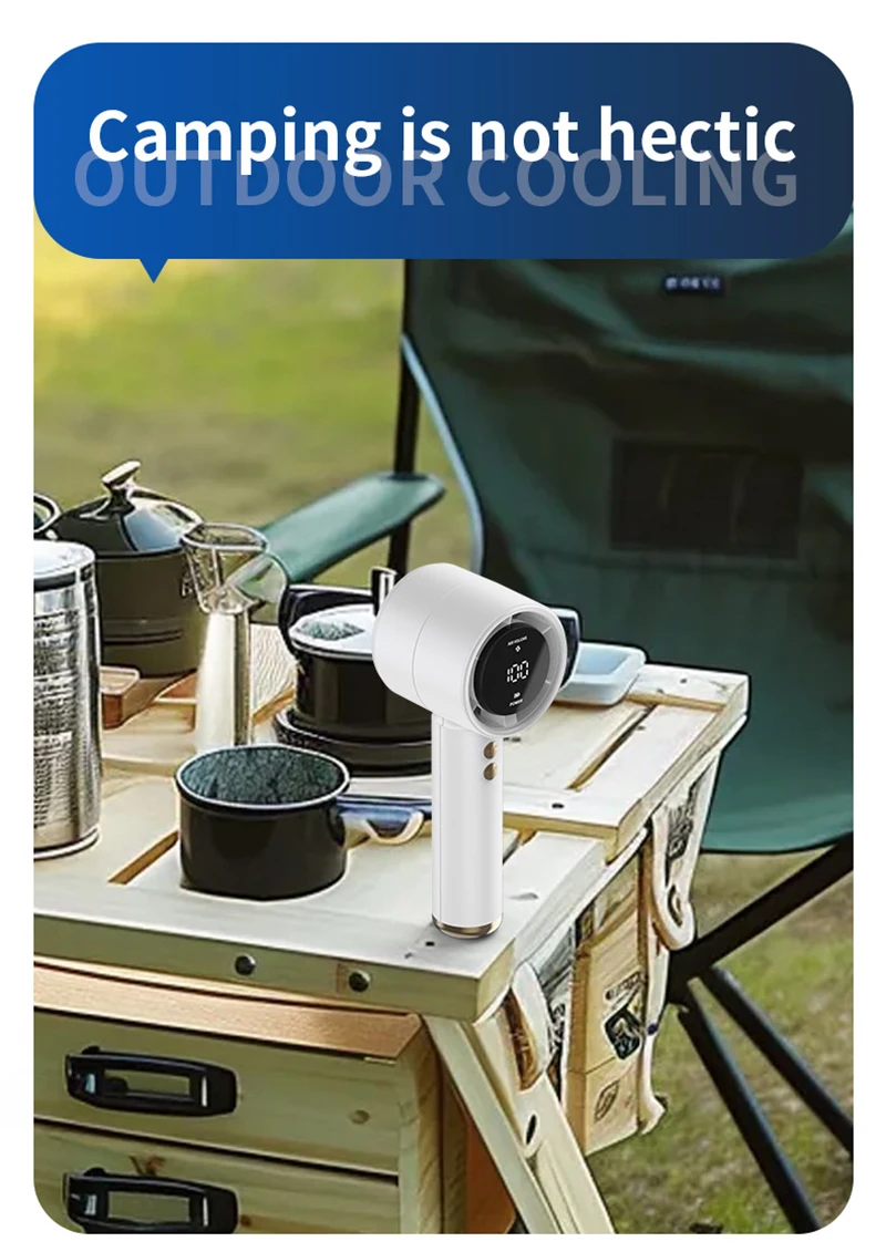 Mini-Handventilator, USB, schnelles Aufladen, tragbarer Luftrechner-Ventilator, stummgeschalteter Hochgeschwindigkeitsventilator für Reisen, Outdoor-Aktivitäten – Detail 8