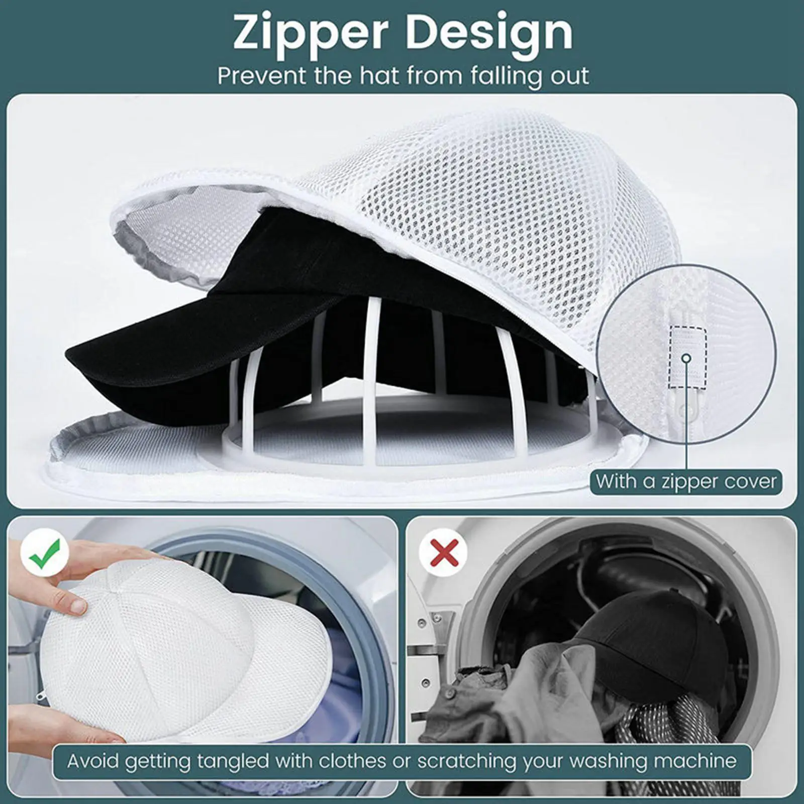 2 in1Hat Washer Washing Machine Hat Washer Baseball Cap Laundry Cap Bracket Hat Washer Ati-deformation Storage Artifact