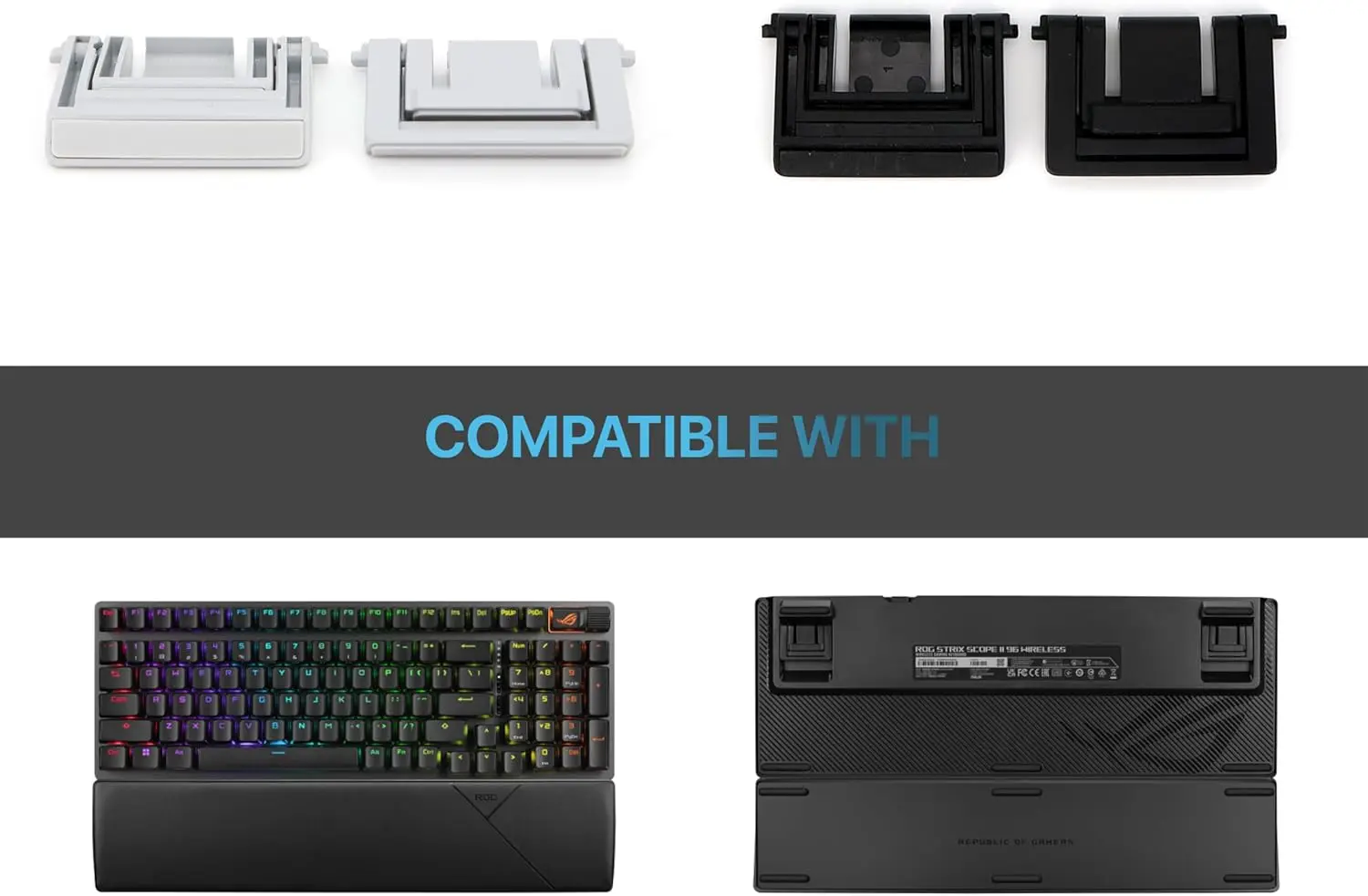 1pair Keyboard Feet Legs for ASUS ROG Strix Scope II 96  Kickstand Legs for Mechanical Gaming Keyboard