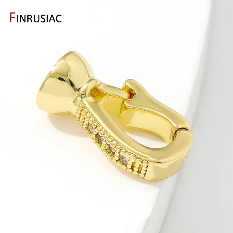 

18K Gold Plated Brass Pearl Clasps Connector For Jewelry Making Finding,Inlaid Zircon Hook Clasps Fasteners,Supplies For Jewelry