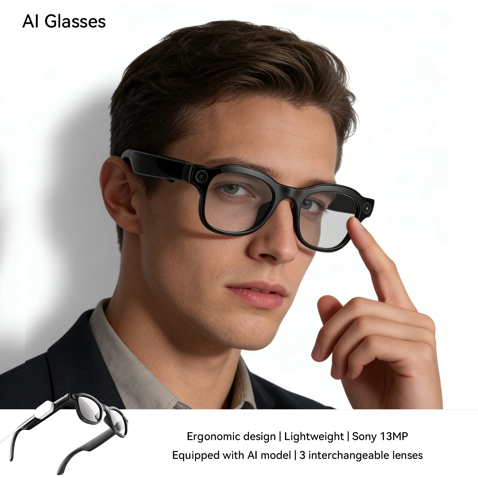 Wireless Charging AI Glasses 1 - Photography Translate recension och pris