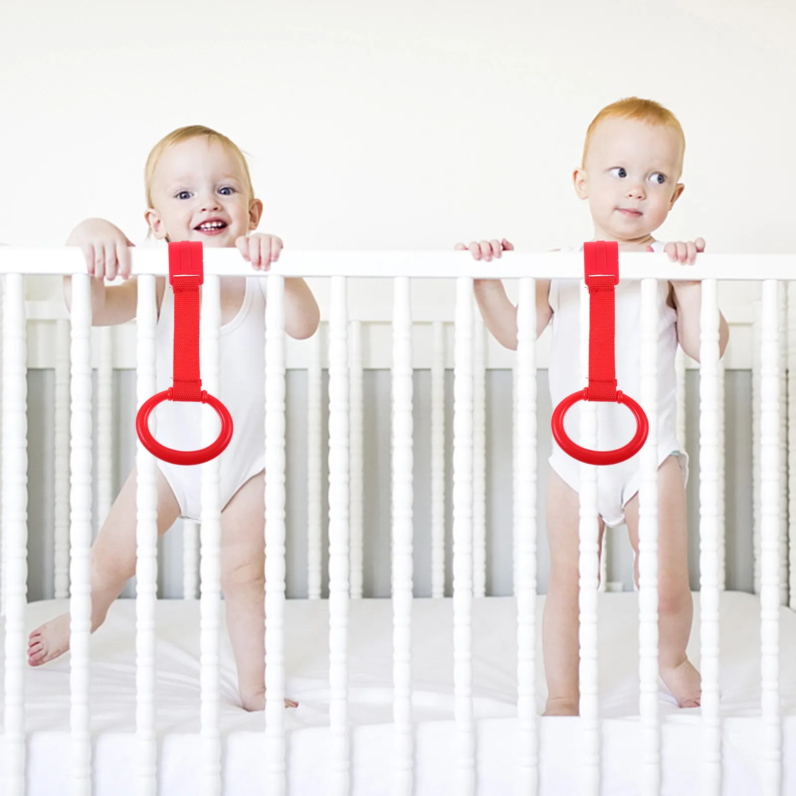 

2 шт. многофункциональные кольца-держатели для детской кроватки, вспомогательное средство для обучения стоянию и ходьбе для младенцев и малышей, для безопасного обучения стоянию