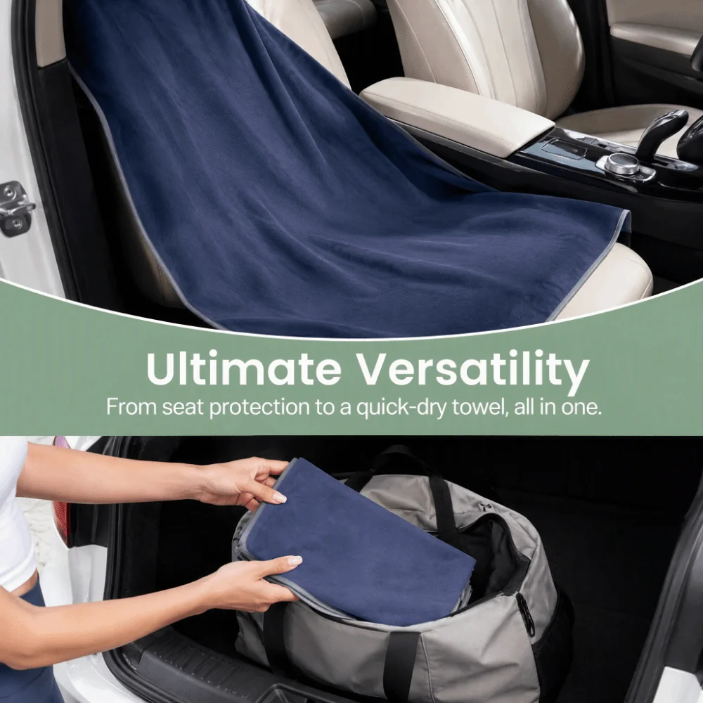 Sand Resistant Portable Bath Towel Lightweight Water-Absorbing Quick-Drying Beach Towel Multifunctional Soft Fabric