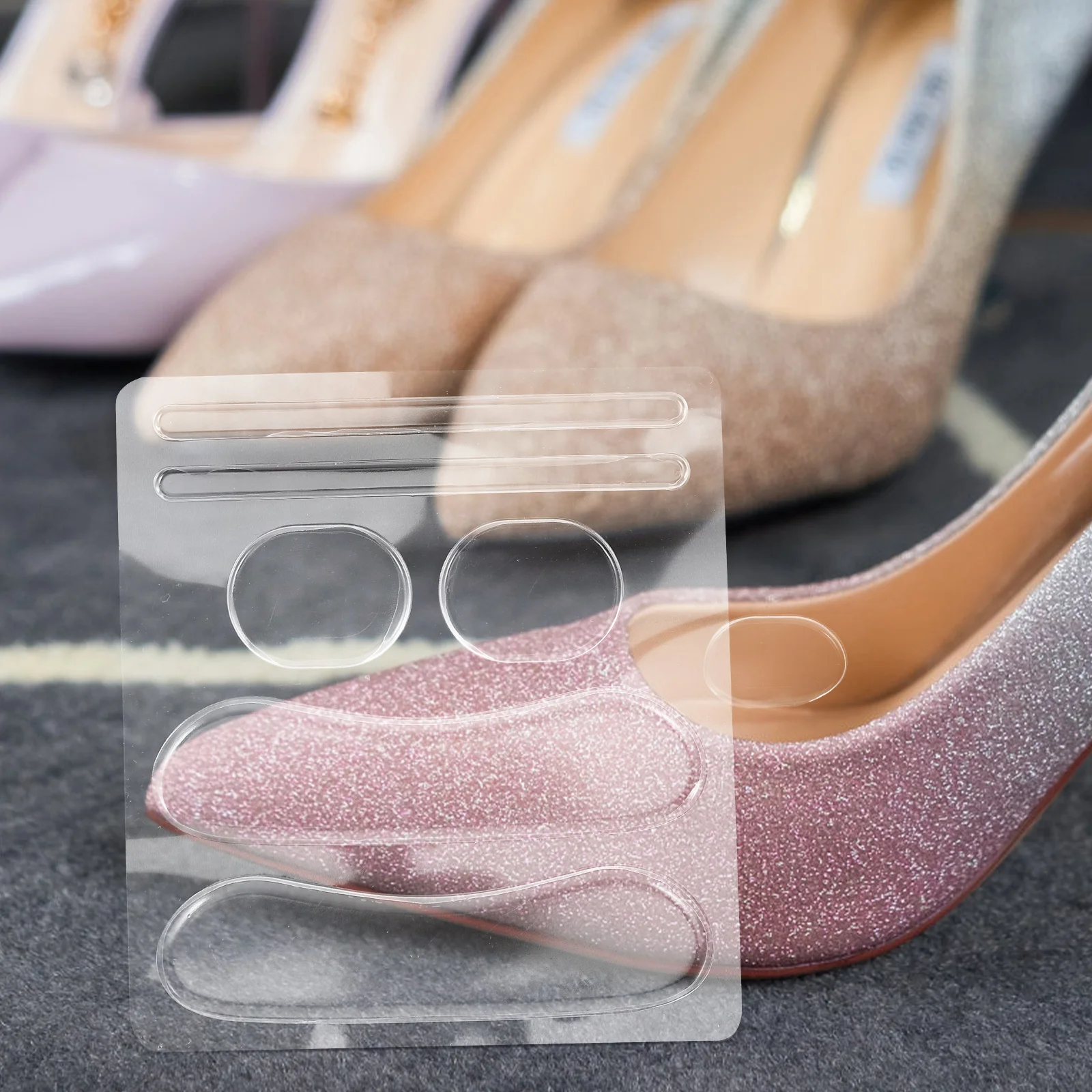 

4 Sheets Anti-wear Silicone Heel Pads Inserts Women Foot Stickers Transparent Grips Shoes Heel Protector Cushions Long-lasting