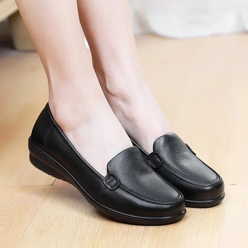 Autumn Women Shoes Solid Black PU Oxford Shoes Woman Lace Up High Heels Thick Bottom Platform Loafers Casual Shoes