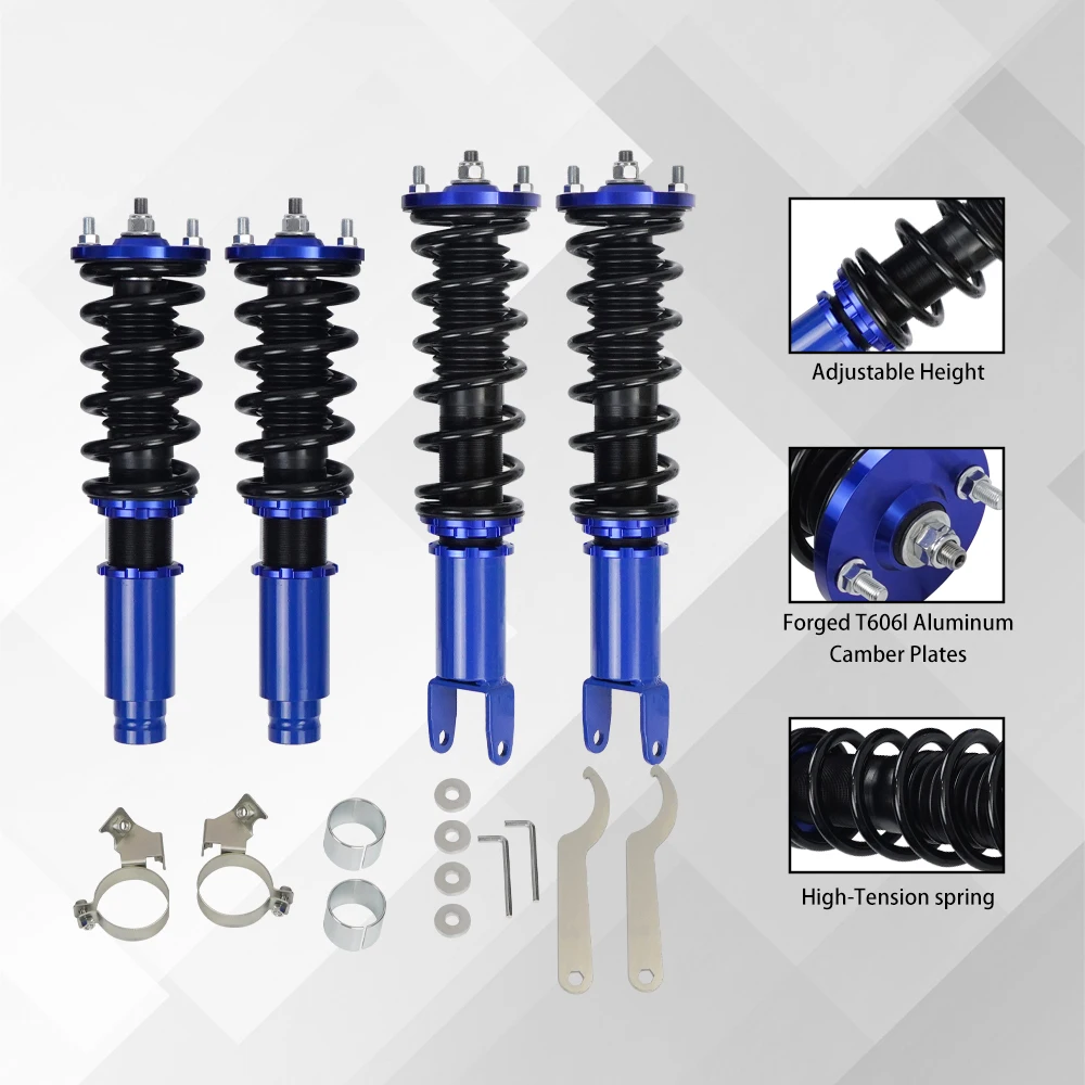 Adjustable Coilovers Height Spring Shocks Struts Absorber Suspension Kit Complete Assemblies For Honda Civic 1996-2000