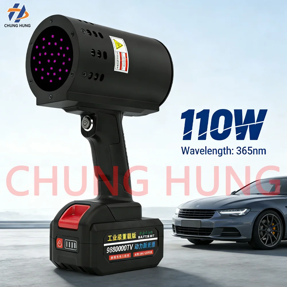

110W 365nm UV Flashlight for Car Auto Body Repair Putty Damage Detection Light Surface Inspection Tool for Paint Inspection