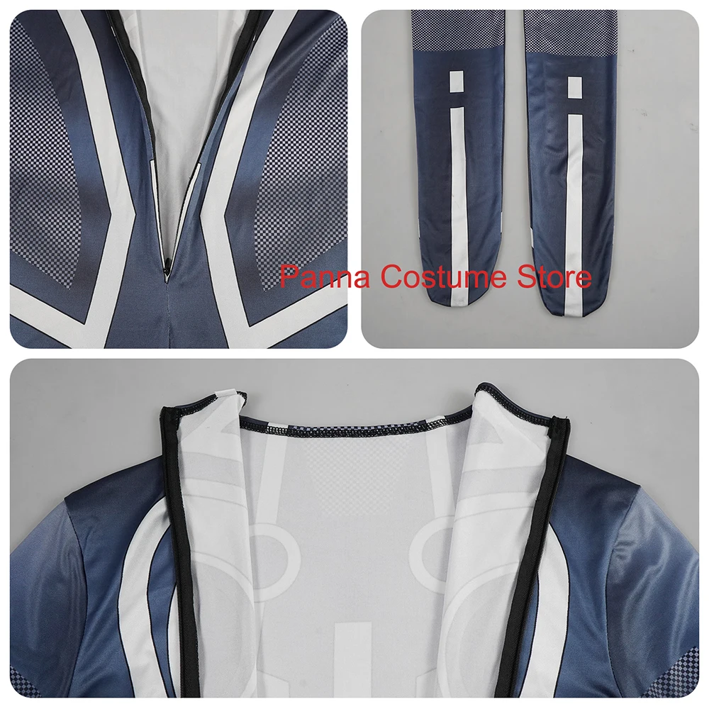 بدلة قفز زرقاء من فيلم ترون من البوليستر للأطفال البالغين أزياء تنكرية لحفلات الهالوين كرنفال #4