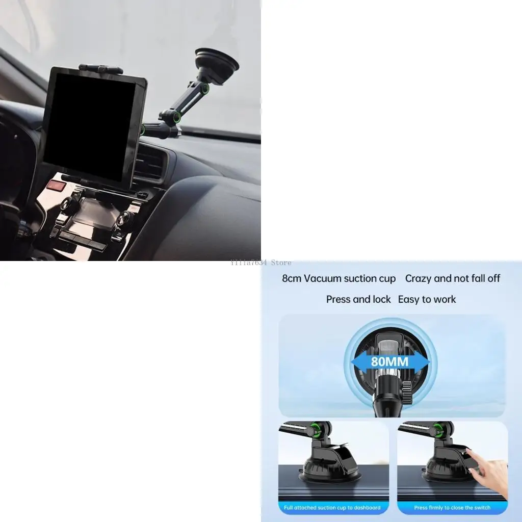 

Выдвижная автомобильная подставка для планшета с присоской, увеличенная длина, вращение на 360 градусов для крепления на панели