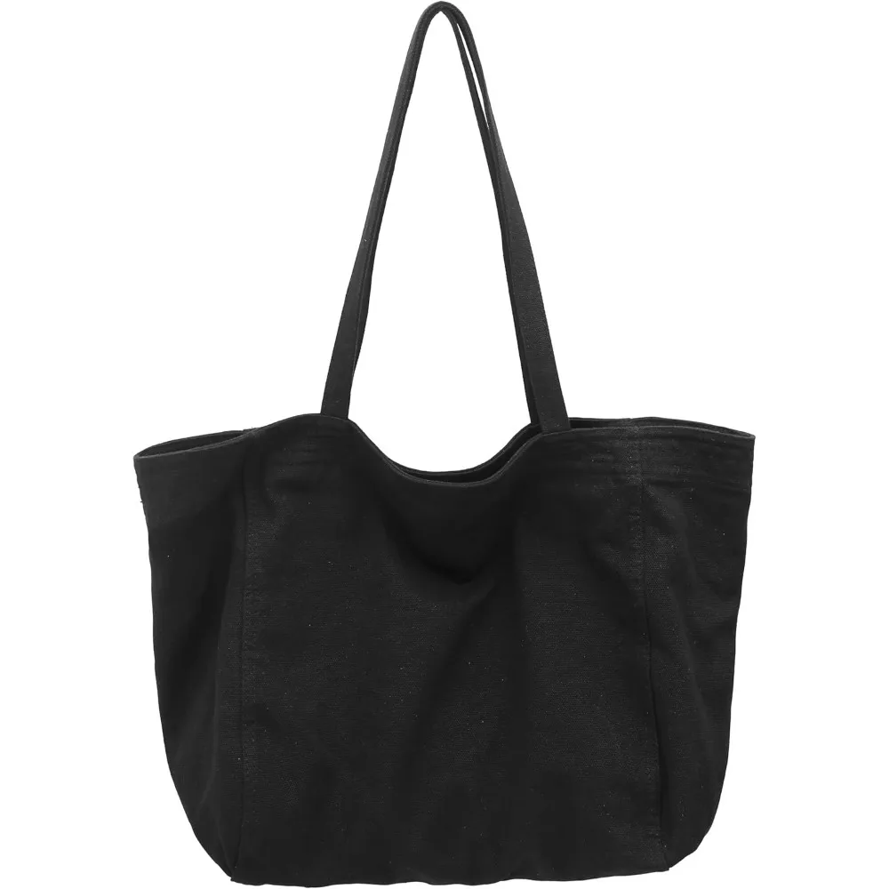 

Economical Cotton Canvas Tote Bag,Women Hobo Shoulder Bag Crossbody Handbag with 3 External Pocket,Zipper Closure