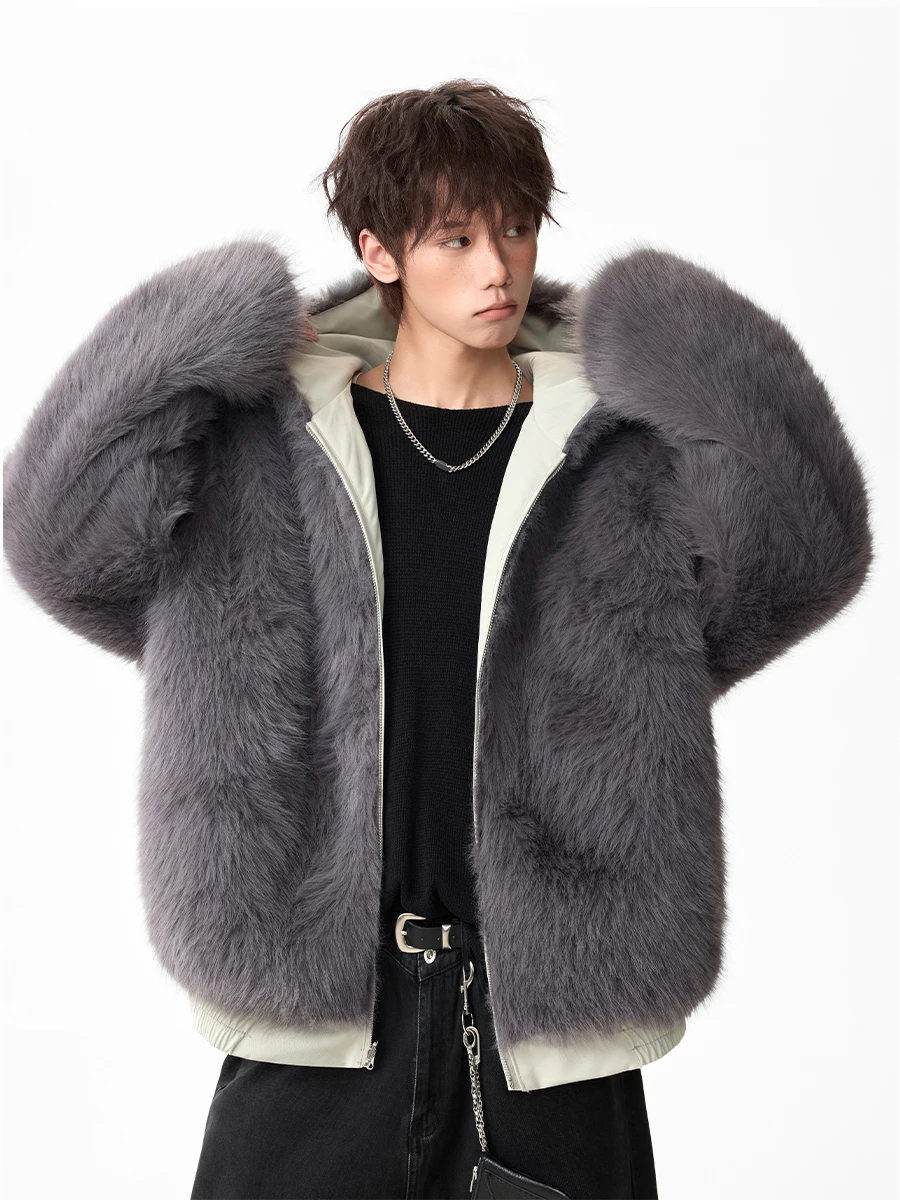 Thiened على الوجهين الأمريكية الفراء القطن Jaet الرجال النساء الشتاء معطف دافئ مبطن سترة الشباب العصرية الوقوف صالح سستة #4