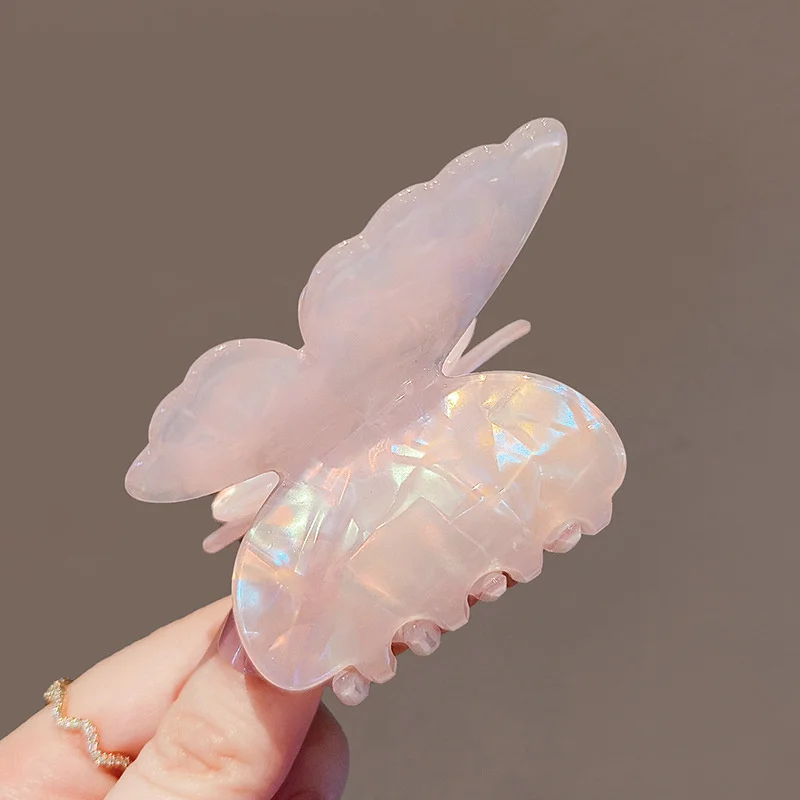 Neue Farbverlauf Schmetterling Haar Klaue Acetat Krabben Haar Clip Sommer Süße Prinzessin Shark Clip Für Frauen Mädchen Haarnadel Haar Zubehör – Detail 2