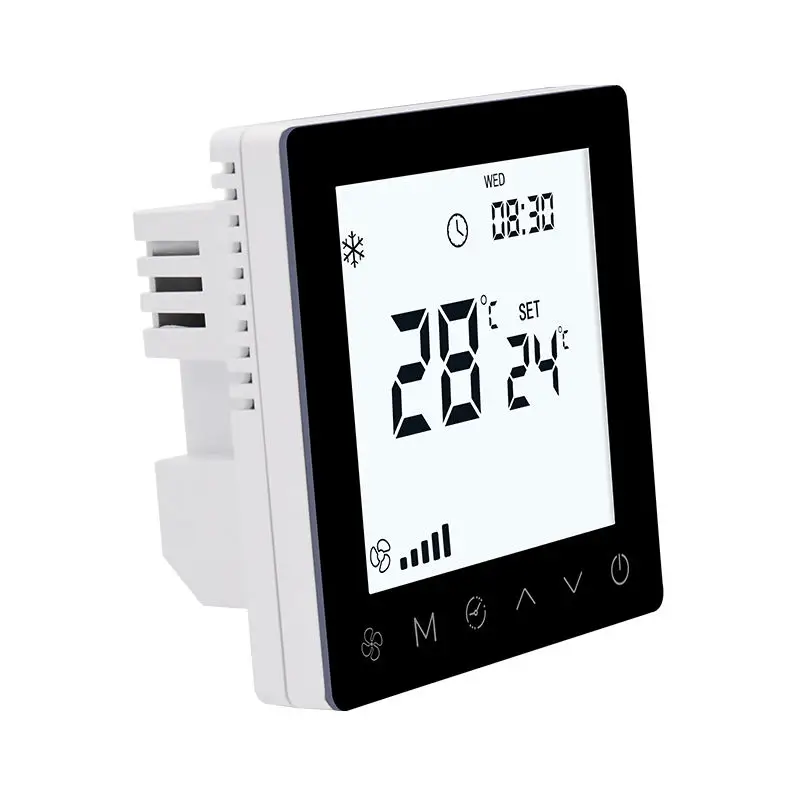 RS485 Real Time Monitoring Temperature Filter Reminder Function Fan Coil Unit Thermostat 3 Speed Fan Switch Controller