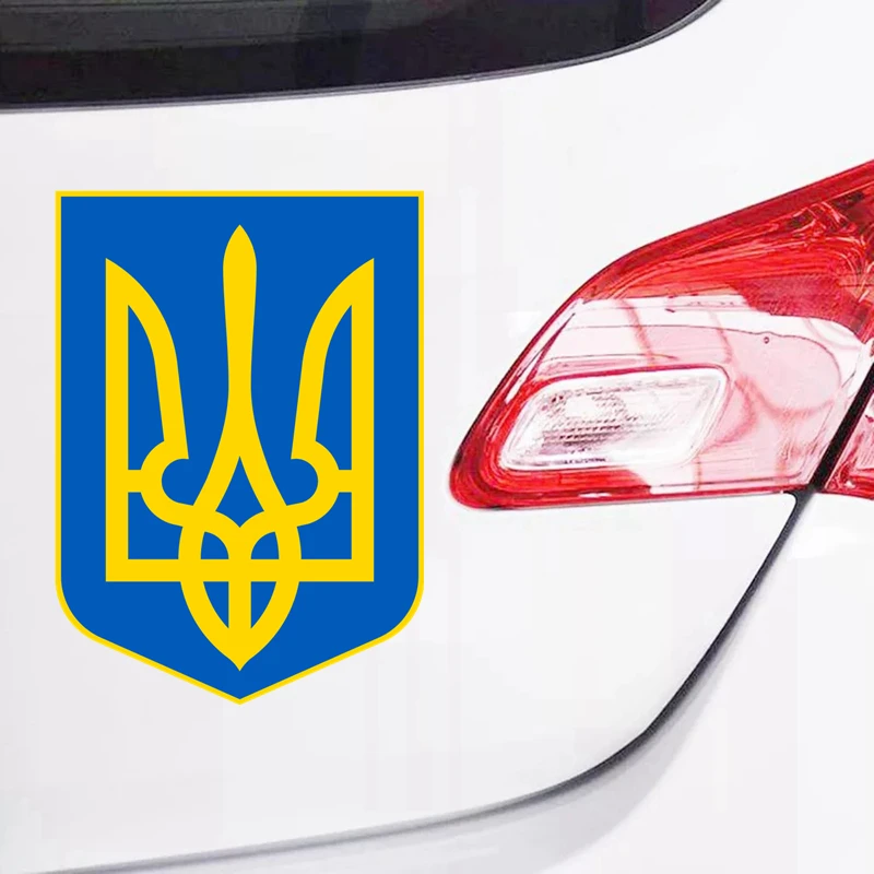 

13*18cm Coat of Arms of Ukraine full color car sticker printed PVC decal for auto car stickers styling car decoration