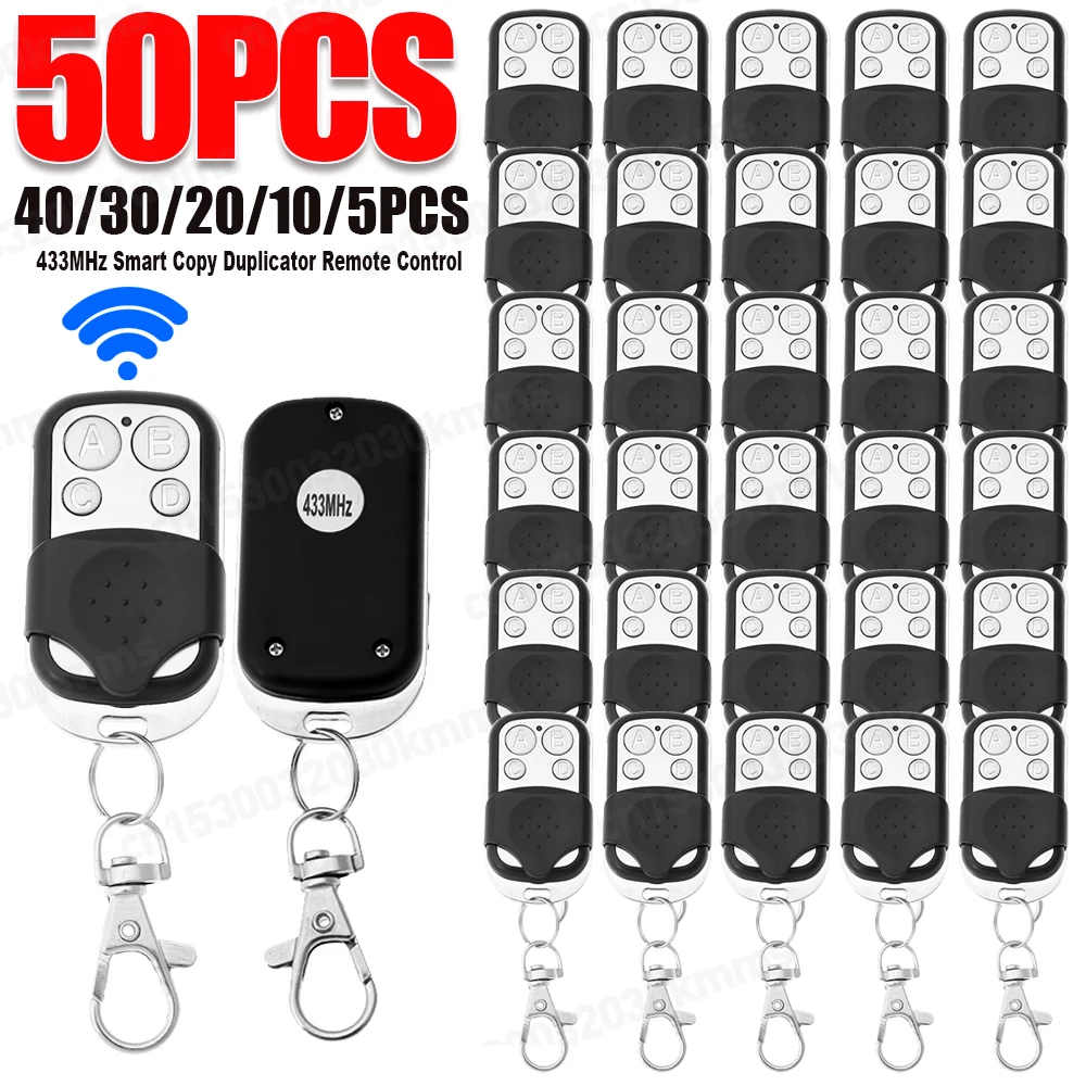 5-50pcs 433MHz Smart Copy Duplicator Remote Control 4 Button Electric Garage Door Gate Remote Cloning 433.92 MHz Transmitter